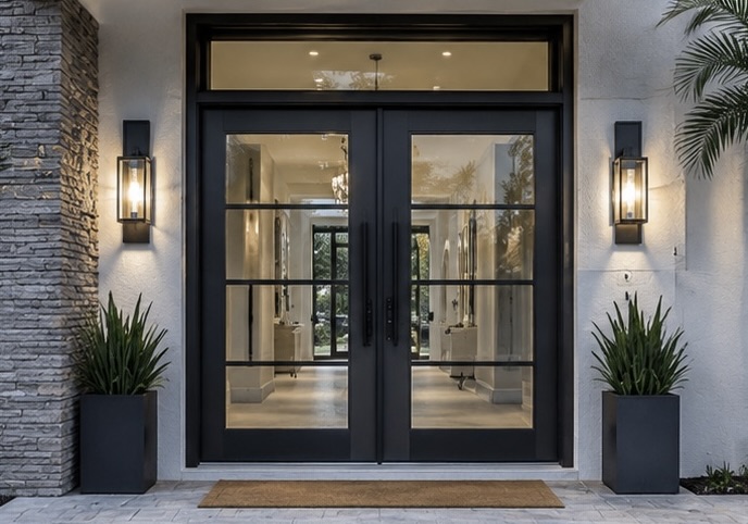 Hurricane impact entry doors